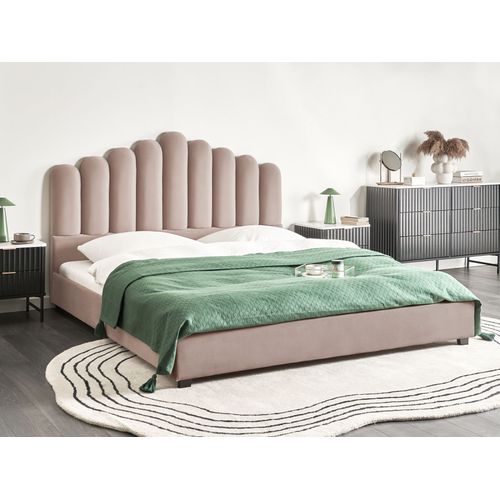 Lit à Eau Velours Vincennes 180 X 200 Cm Taupe