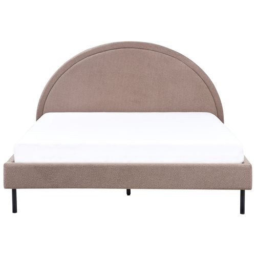 Lit Avec Sommier Bouclé Margut 160 X 200 Cm Taupe
