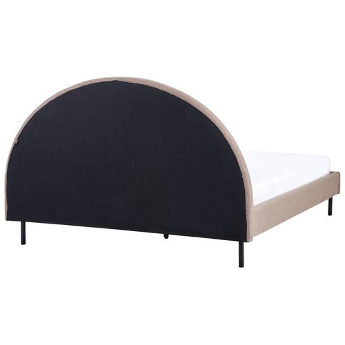Lit Avec Sommier Bouclé Margut 160 X 200 Cm Taupe