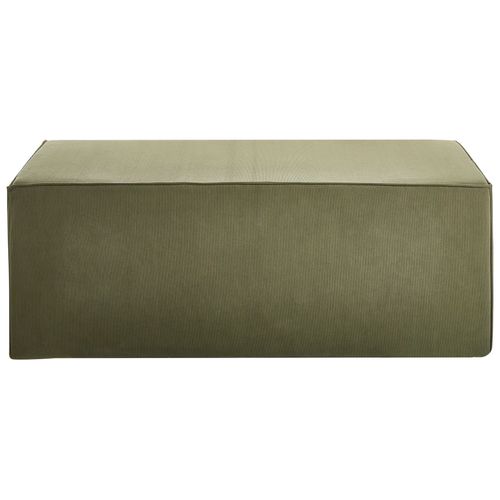 Pouf Vinita Velours Côtelé Vert Foncé