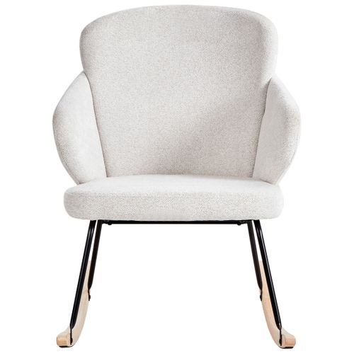 Fauteuil à Bascule Viken Tissu Blanc Cassé