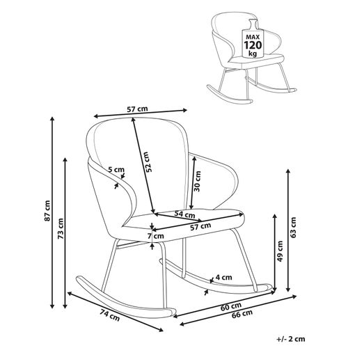 Fauteuil à Bascule Viken Tissu Blanc Cassé