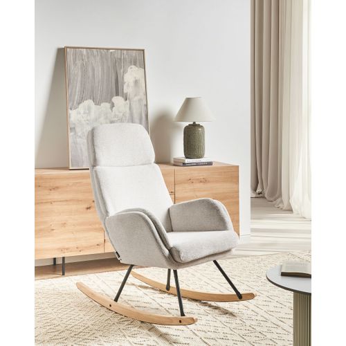 Fauteuil à Bascule Kvelia Tissu Blanc Cassé