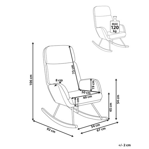 Fauteuil à Bascule Kvelia Tissu Blanc Cassé