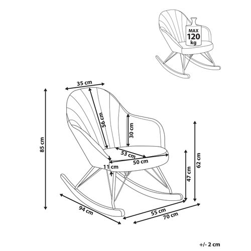 Fauteuil à Bascule Skale Tissu Blanc Cassé