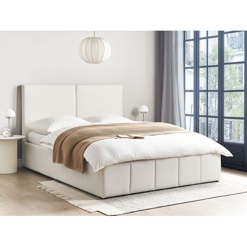 Lit Ottoman Tissu Castelnavet 160 X 200 Cm Blanc Cassé