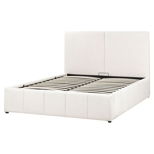 Lit Ottoman Tissu Castelnavet 160 X 200 Cm Blanc Cassé