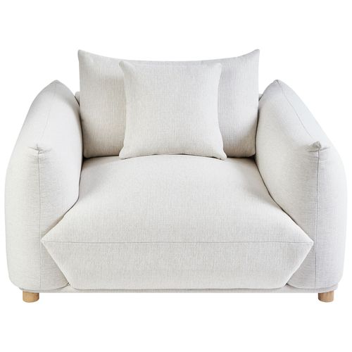 Ensemble De Salon 5 Places Luvos Tissu Blanc Cassé