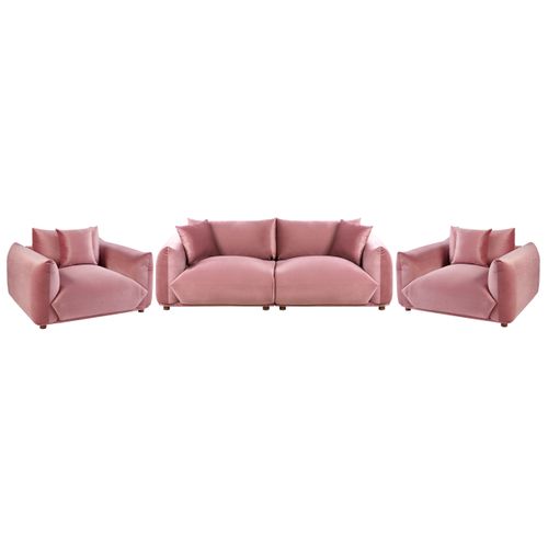 Ensemble De Salon 5 Places Luvos Velours Rose
