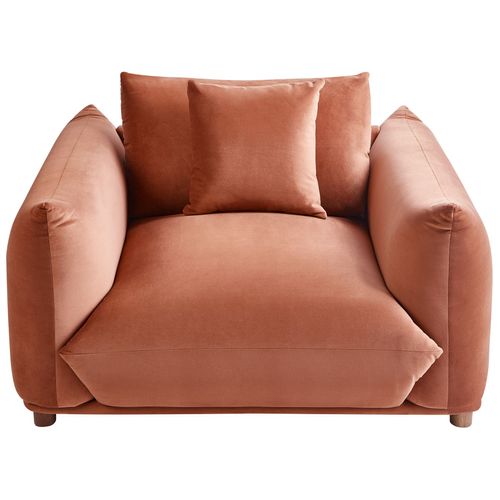 Ensemble De Salon 5 Places Luvos Velours Marron Doré