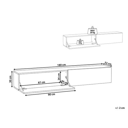 Meuble TV Mural Gladstone Blanc