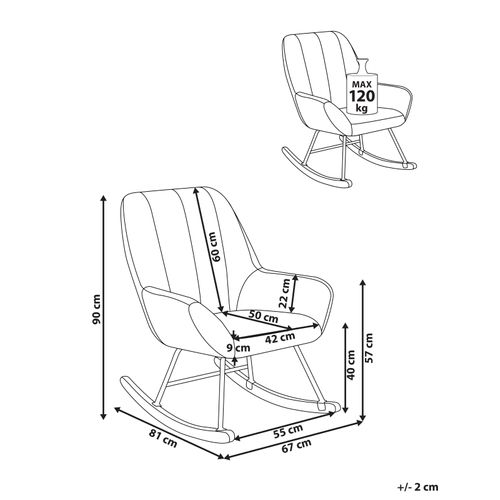 Fauteuil à Bascule Kinno Bouclé Blanc Cassé
