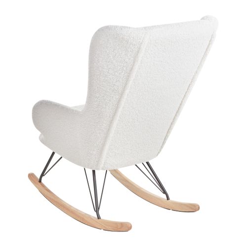 Fauteuil à Bascule Luoma Bouclé Blanc Cassé