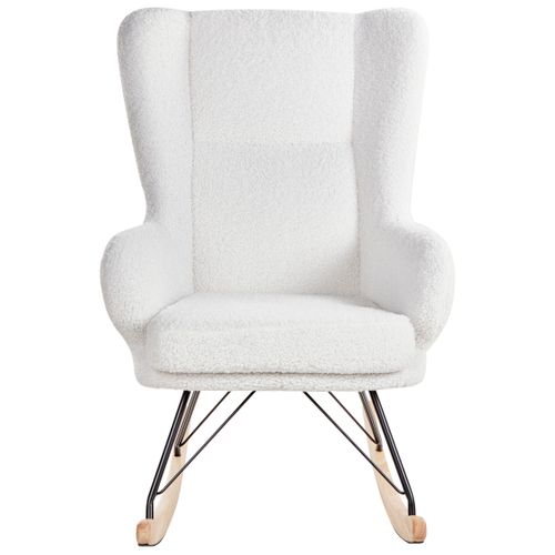 Fauteuil à Bascule Luoma Bouclé Blanc Cassé