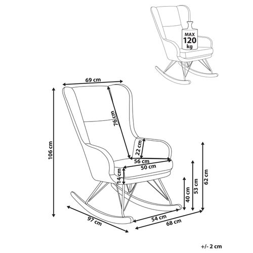 Fauteuil à Bascule Luoma Bouclé Blanc Cassé