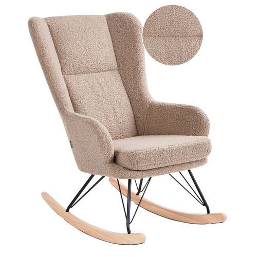 Fauteuil à Bascule Luoma Bouclé Beige