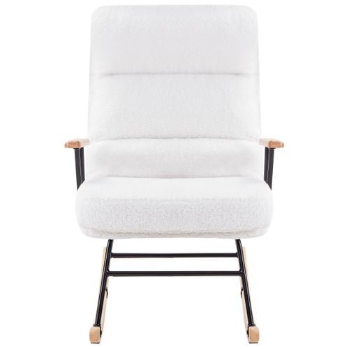 Fauteuil à Bascule Eskelin Bouclé Blanc Cassé