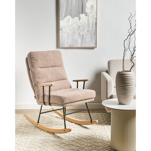 Fauteuil à Bascule Eskelin Bouclé Beige