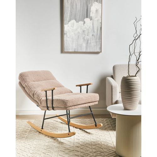Fauteuil à Bascule Eskelin Bouclé Beige