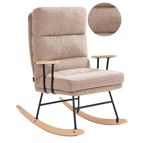 Fauteuil à Bascule Eskelin Bouclé Beige