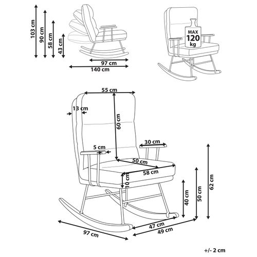 Fauteuil à Bascule Eskelin Bouclé Beige