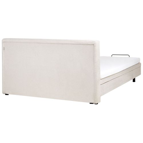 Lit Réglable Tissu Duke 180 X 200 Cm Beige Clair