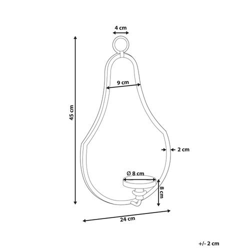 Bougeoir Mural Bazarnes Métal 45 Cm Doré
