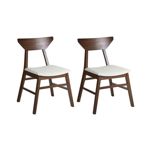 Lot De 2 Chaises De Salle à Manger Hopkins Bois Marron Foncé