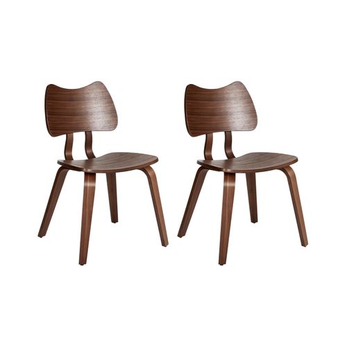 Lot De 2 Chaises De Salle à Manger Diana Bois Marron Foncé