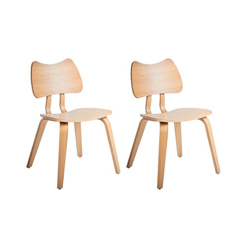 Lot De 2 Chaises De Salle à Manger Diana Bois Marron Clair