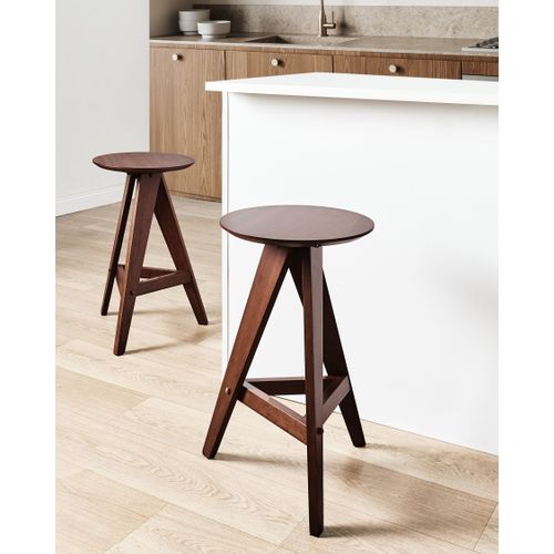 Lot De 2 Tabourets De Bar Aroma Bois Marron Foncé