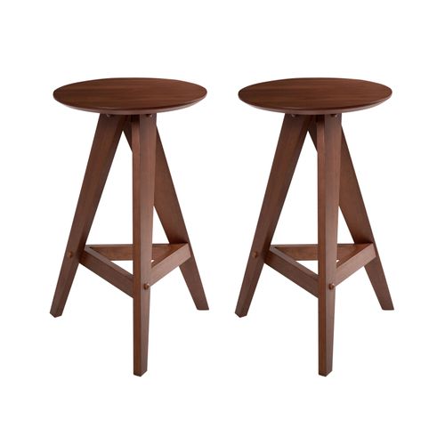 Lot De 2 Tabourets De Bar Aroma Bois Marron Foncé