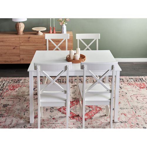 Table De Repas Barlee Blanc 120 Cm 75 Cm Bois De Peuplier