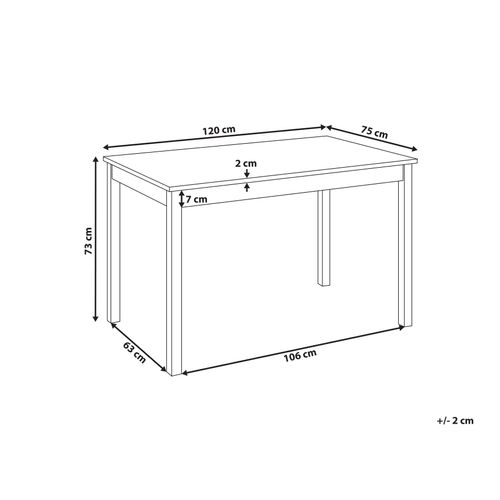 Table De Repas Barlee Blanc 120 Cm 75 Cm Bois De Peuplier