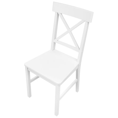 Lot De 2 Chaises De Salle à Manger Barlee Bois De Peuplier Blanc