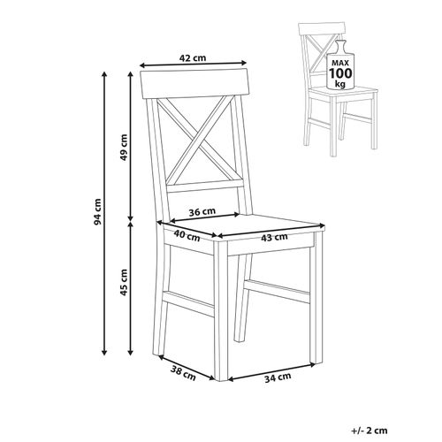 Lot De 2 Chaises De Salle à Manger Barlee Bois De Peuplier Blanc