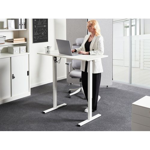 Bureau Réglable En Hauteur Électriquement Tavares Blanc 120 Cm 60 Cm