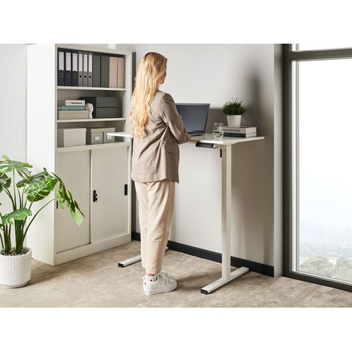 Bureau Réglable En Hauteur Électriquement Tavares Blanc 120 Cm 60 Cm