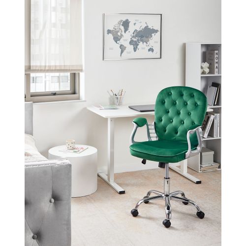Chaise De Bureau Princess Velours Vert
