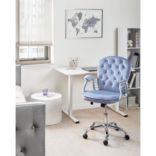 Chaise De Bureau Princess Velours Bleu Clair