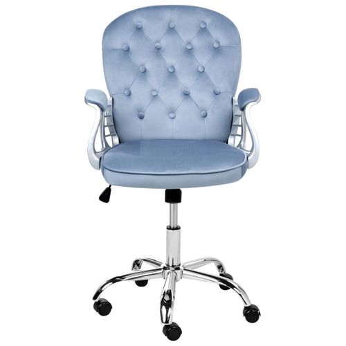 Chaise De Bureau Princess Velours Bleu Clair