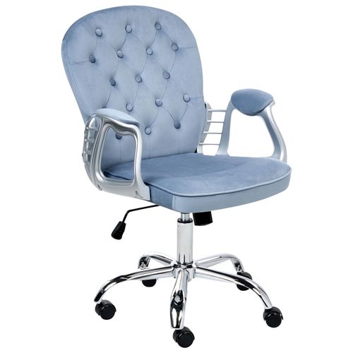 Chaise De Bureau Princess Velours Bleu Clair