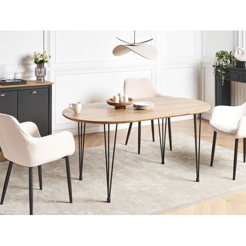 Table De Repas Cavell Marron Clair 160 Cm 90 Cm