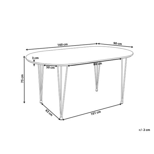 Table De Repas Cavell Marron Clair 160 Cm 90 Cm