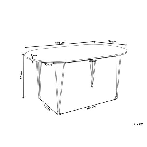 Table De Repas Cavell Marron Clair 160 Cm 90 Cm