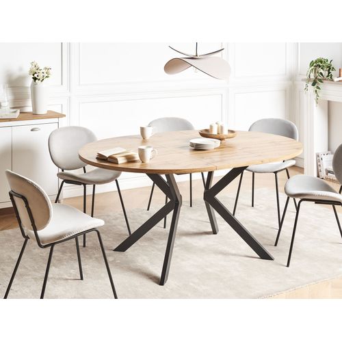 Table De Salle à Manger Extensible Carlea Marron Clair 120/160 Cm 120 Cm