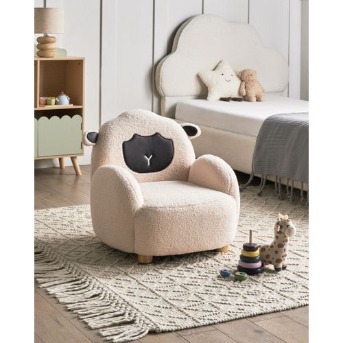 Fauteuil Pour Enfants Mouton Ula Bouclé Blanc Cassé