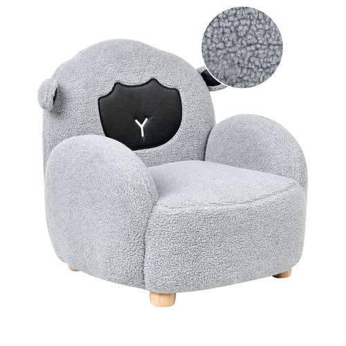 Fauteuil Pour Enfants Mouton Ula Bouclé Gris