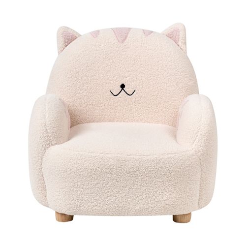 Fauteuil Pour Enfants Chat Zoar Bouclé Blanc Cassé