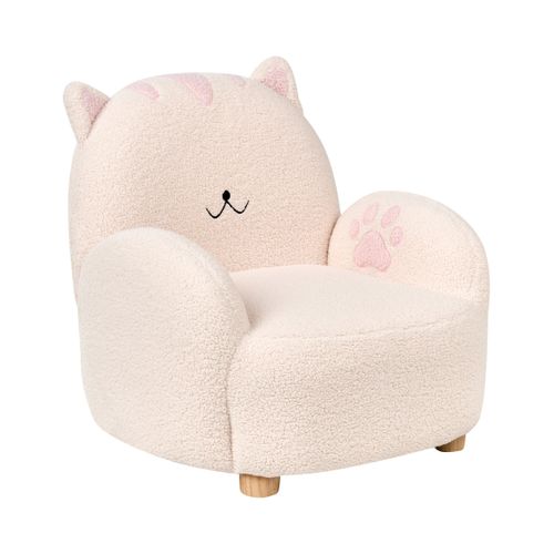 Fauteuil Pour Enfants Chat Zoar Bouclé Blanc Cassé